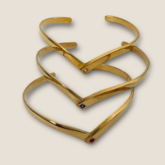 Gold plated open cuff bracelet choose one - Picture 5 of 10